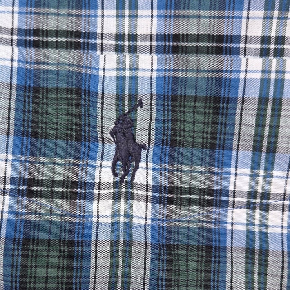 Ralph Lauren Blake Shirt Mens XL Blue Green Plaid Cotton Button Down LS Pony - Picture 3 of 6